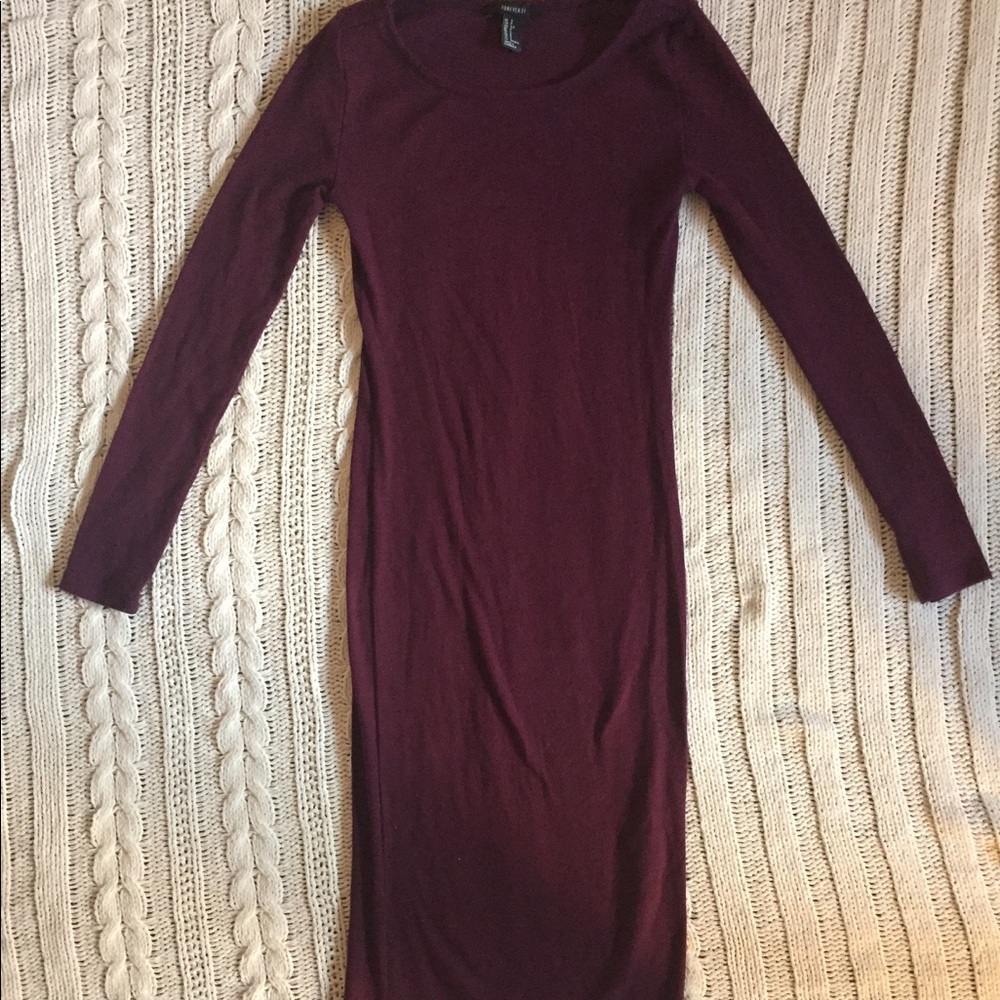Forever 21 maroon midi dress